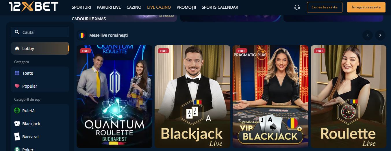 Joacă la mese live românești cu dealeri reali la 12Bet
